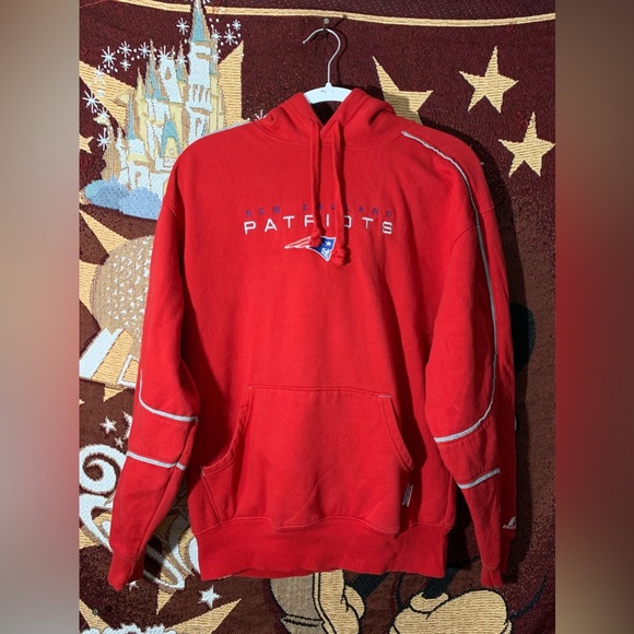 Russell Athletic Team Issue NFL new England Patriots Embroidered Hoodie M Red - Picture 1 of 6
